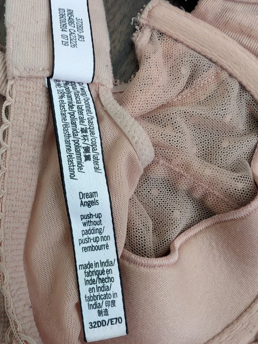 Victoria's Secret 32DD Dream Angel Sheer Pushup No Padding Lace Underwire Bra - Picture 4 of 4